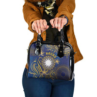 Nauru Shoulder Handbag Hibiscus Polynesian Tribal Pattern