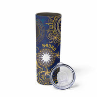 Personalised Nauru Skinny Tumbler Hibiscus Polynesian Tribal Pattern