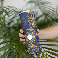 Personalised Nauru Skinny Tumbler Hibiscus Polynesian Tribal Pattern