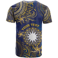 Personalised Nauru T Shirt Hibiscus Polynesian Tribal Pattern
