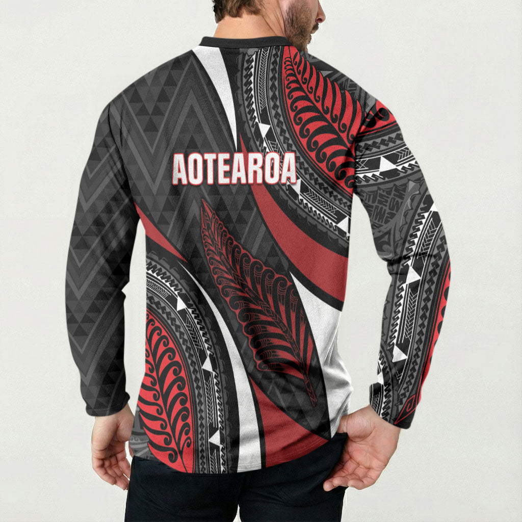 Aotearoa New Zealand Native Birds Map Button Sweatshirt Silver Fern Tribal Pattern DT05 - Polynesian Pride