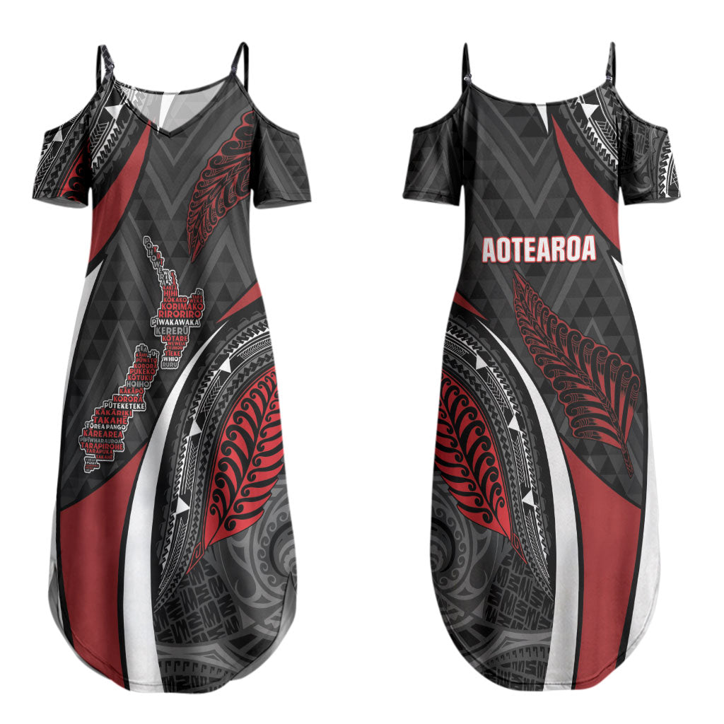 Aotearoa New Zealand Native Birds Map Couples Matching Summer Maxi Dress and Hawaiian Shirt Silver Fern Tribal Pattern DT05 - Polynesian Pride