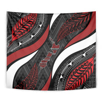 Aotearoa New Zealand Native Birds Map Tapestry Silver Fern Tribal Pattern