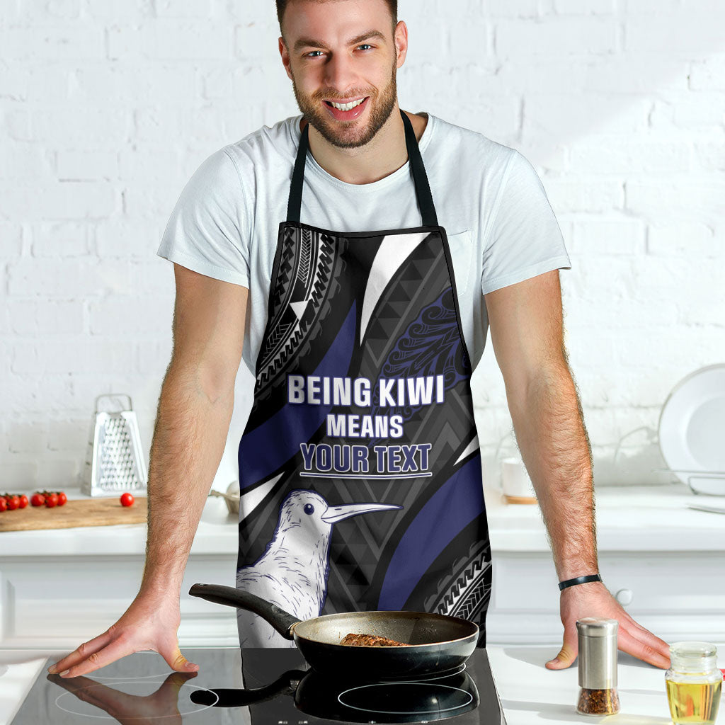 Personalised New Zealand Kiwi Apron Silver Fern Tribal Pattern DT05 - Polynesian Pride