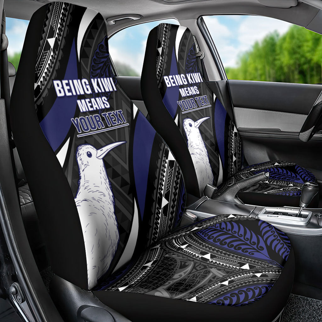 Personalised New Zealand Kiwi Car Seat Cover Silver Fern Tribal Pattern DT05 - Polynesian Pride