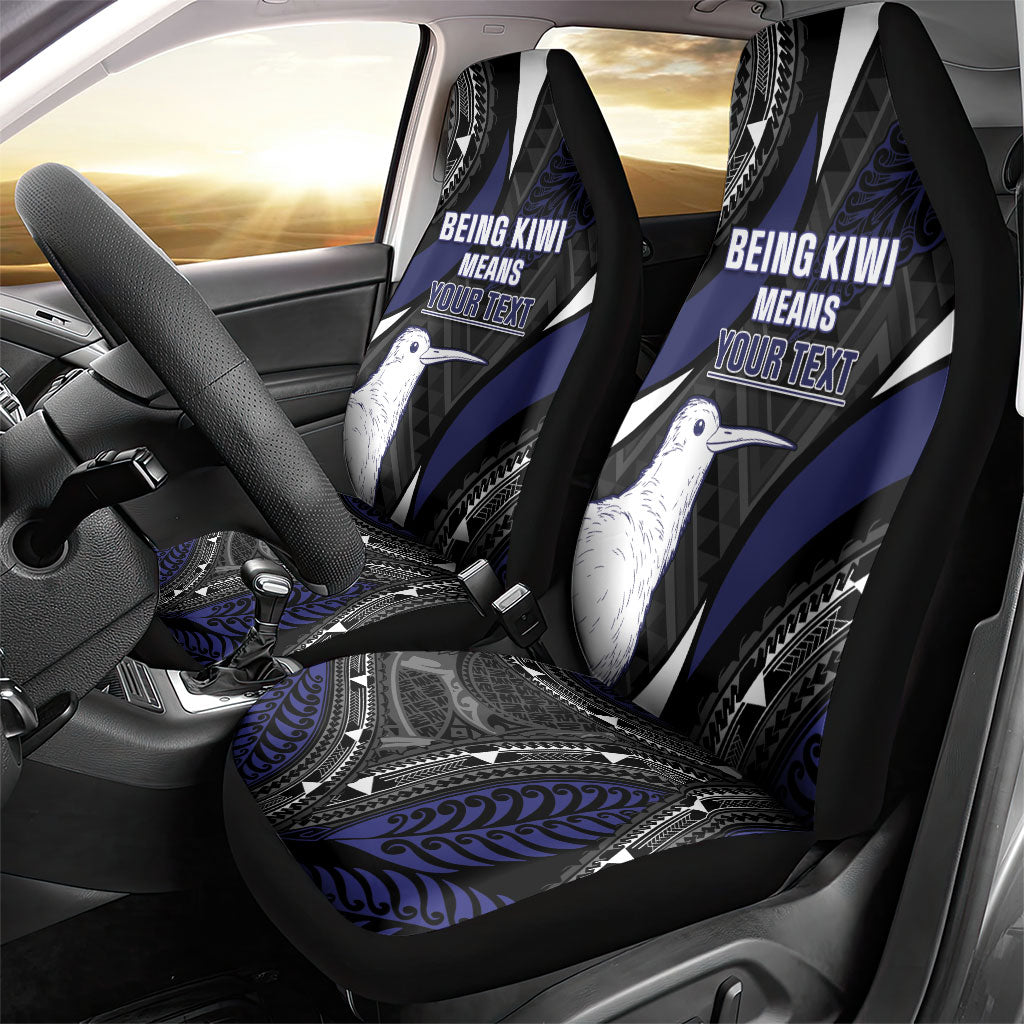 Personalised New Zealand Kiwi Car Seat Cover Silver Fern Tribal Pattern DT05 - Polynesian Pride