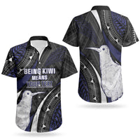 Personalised New Zealand Kiwi Couples Matching Tank Maxi Dress and Hawaiian Shirt Silver Fern Tribal Pattern DT05 - Polynesian Pride