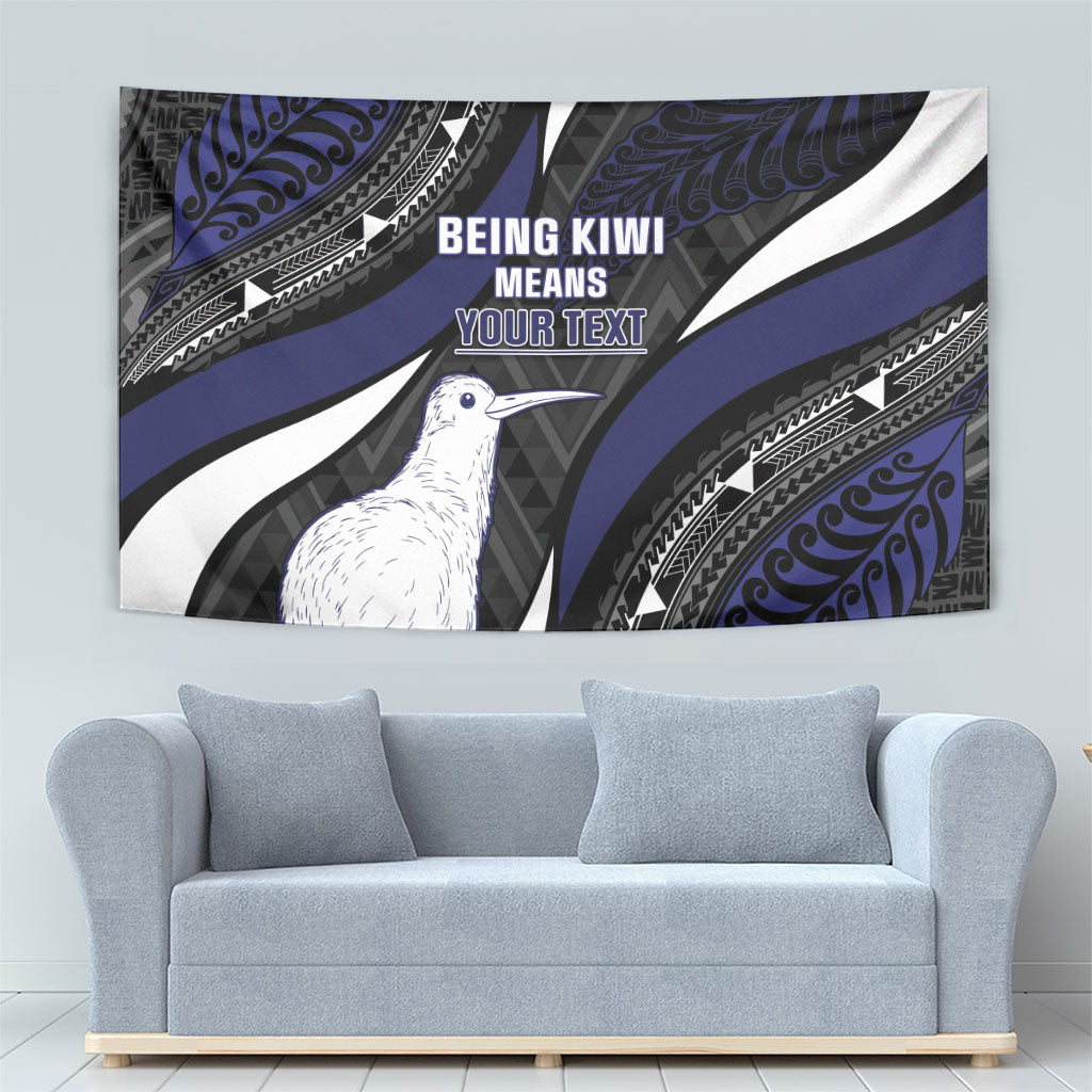 Personalised New Zealand Kiwi Tapestry Silver Fern Tribal Pattern