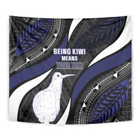 Personalised New Zealand Kiwi Tapestry Silver Fern Tribal Pattern