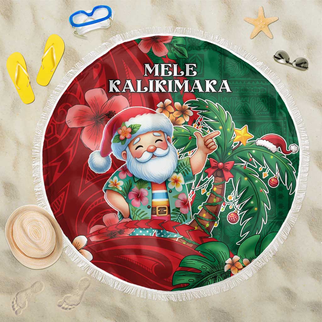 Hawaii Christmas Beach Blanket Mele Kalikimaka Funny Hawaiian Santa - Polynesian Pride