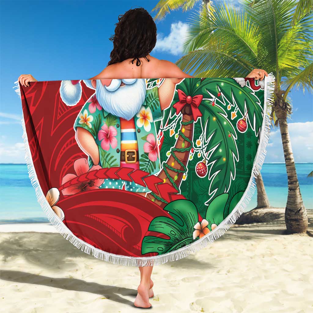 Hawaii Christmas Beach Blanket Mele Kalikimaka Funny Hawaiian Santa - Polynesian Pride