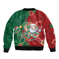 Hawaii Christmas Bomber Jacket Mele Kalikimaka Funny Hawaiian Santa - Polynesian Pride