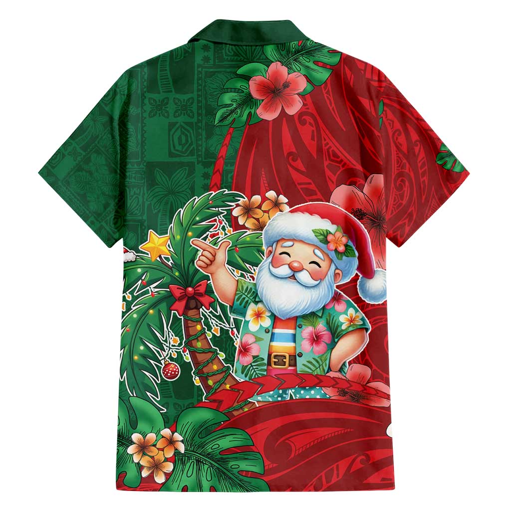 Hawaii Christmas Family Matching Off Shoulder Maxi Dress and Hawaiian Shirt Mele Kalikimaka Funny Hawaiian Santa - Polynesian Pride