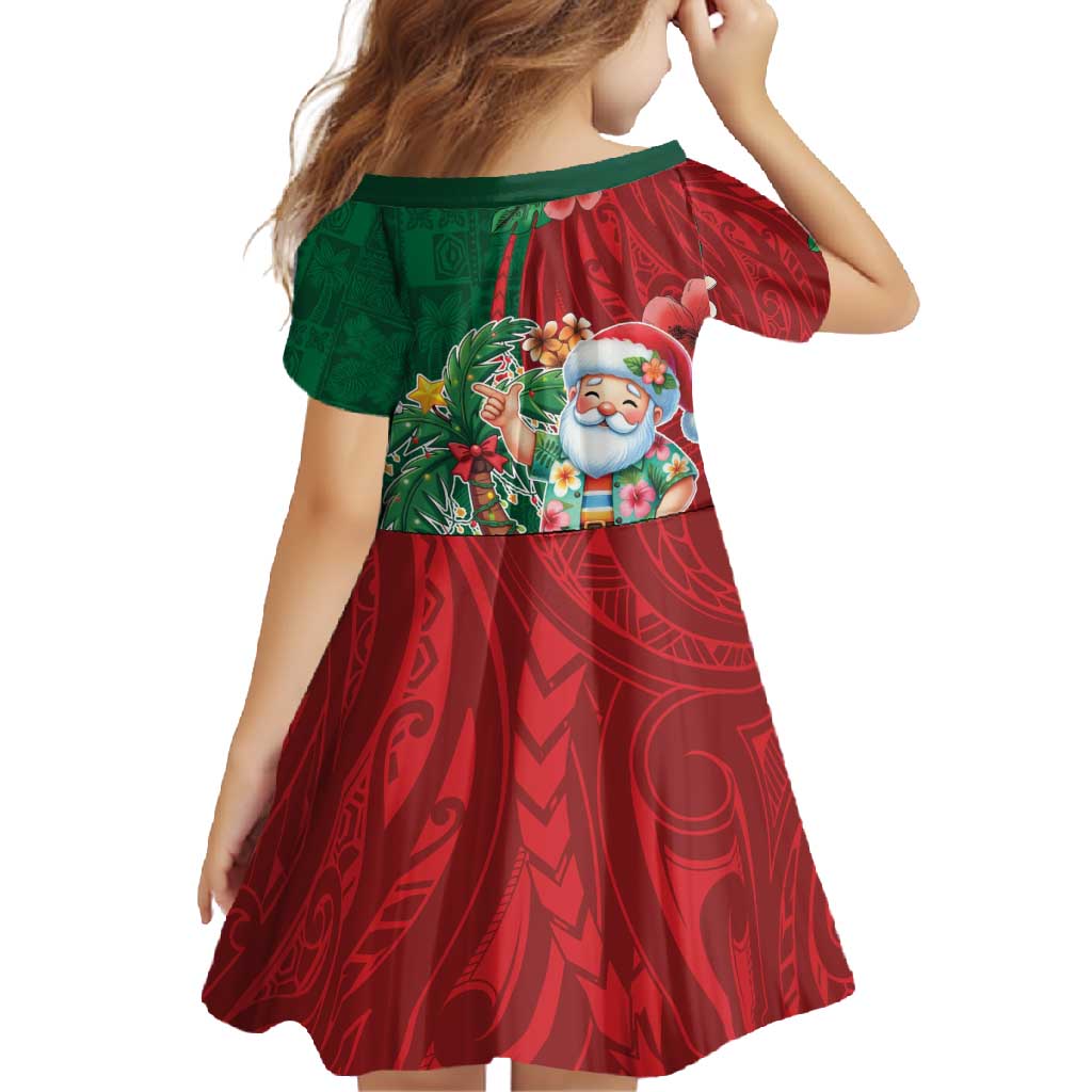 Hawaii Christmas Family Matching Short Sleeve Bodycon Dress and Hawaiian Shirt Mele Kalikimaka Funny Hawaiian Santa - Polynesian Pride