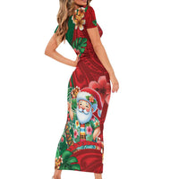 Hawaii Christmas Family Matching Short Sleeve Bodycon Dress and Hawaiian Shirt Mele Kalikimaka Funny Hawaiian Santa - Polynesian Pride