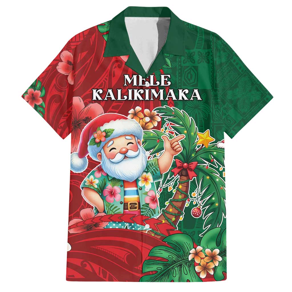 Hawaii Christmas Family Matching Tank Maxi Dress and Hawaiian Shirt Mele Kalikimaka Funny Hawaiian Santa - Polynesian Pride