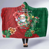 Hawaii Christmas Hooded Blanket Mele Kalikimaka Funny Hawaiian Santa - Polynesian Pride