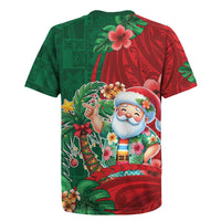 Hawaii Christmas Rugby Jersey Mele Kalikimaka Funny Hawaiian Santa - Polynesian Pride