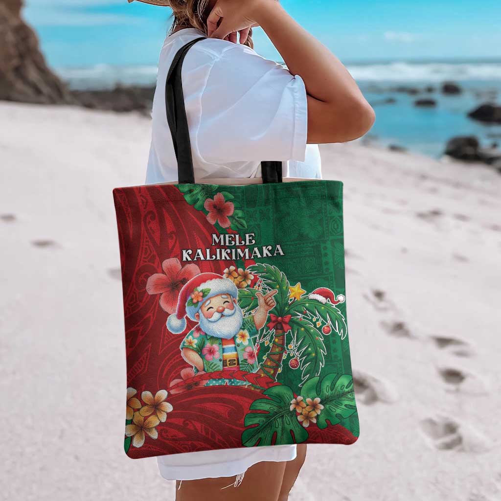 Hawaii Christmas Tote Bag Mele Kalikimaka Funny Hawaiian Santa - Polynesian Pride