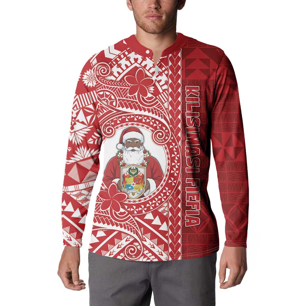 Tonga Christmas Button Sweatshirt Kilisimasi Fiefia - Polynesian Pride