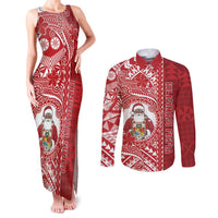 Tonga Christmas Couples Matching Tank Maxi Dress and Long Sleeve Button Shirt Kilisimasi Fiefia - Polynesian Pride