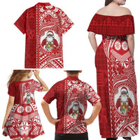 Tonga Christmas Family Matching Off Shoulder Maxi Dress and Hawaiian Shirt Kilisimasi Fiefia - Polynesian Pride