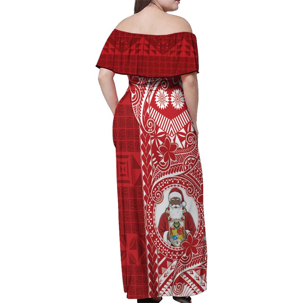 Tonga Christmas Family Matching Off Shoulder Maxi Dress and Hawaiian Shirt Kilisimasi Fiefia - Polynesian Pride