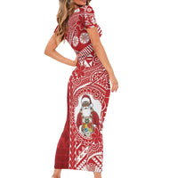 Tonga Christmas Family Matching Short Sleeve Bodycon Dress and Hawaiian Shirt Kilisimasi Fiefia - Polynesian Pride