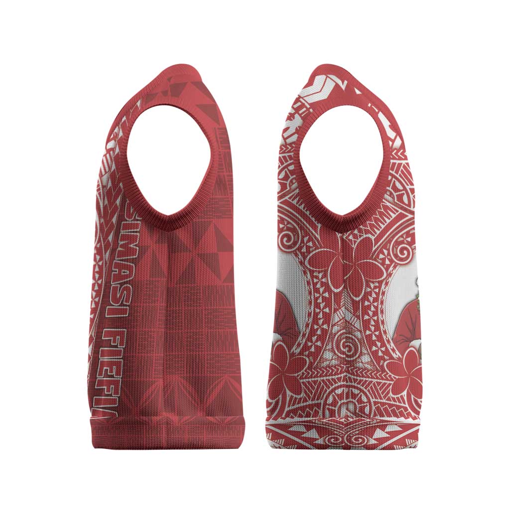 Tonga Christmas Knitted V-Neck Vest Kilisimasi Fiefia - Polynesian Pride