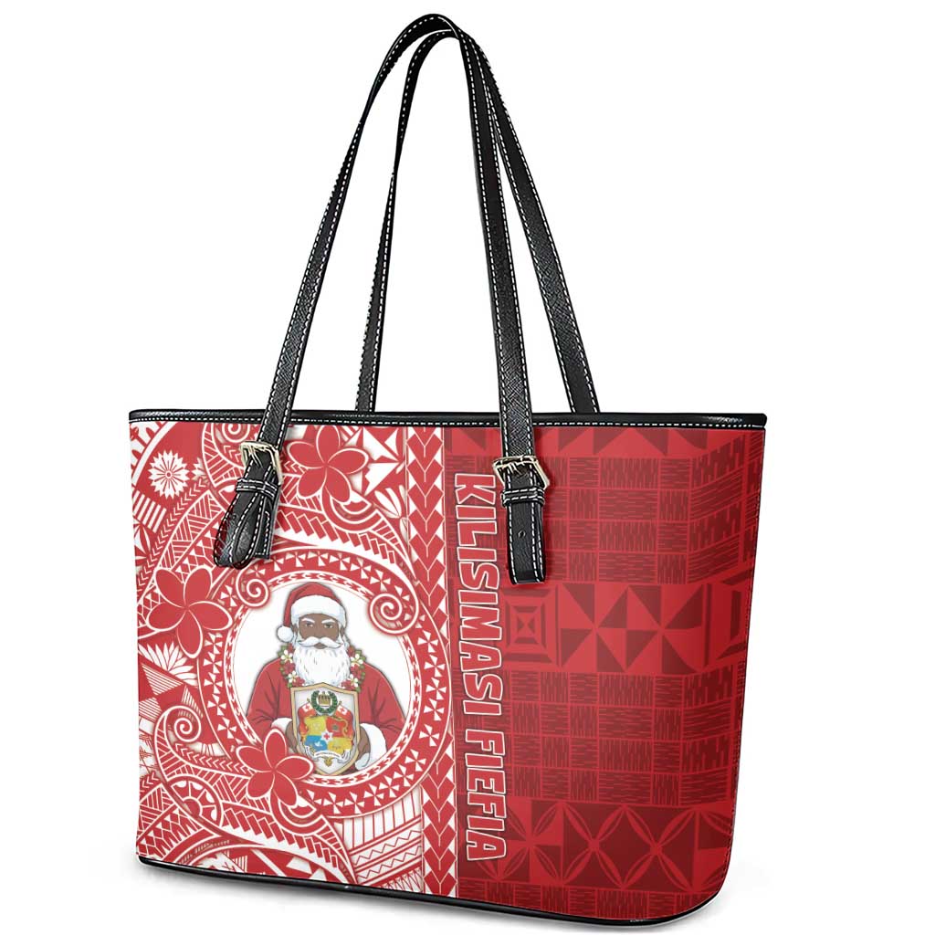 Tonga Christmas Leather Tote Bag Kilisimasi Fiefia - Polynesian Pride