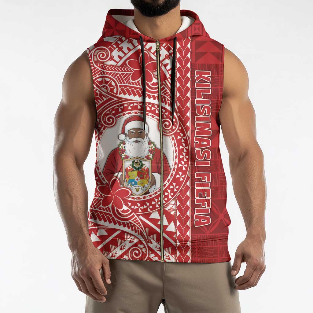 Tonga Christmas Sleeveless Zip Hoodie Kilisimasi Fiefia - Polynesian Pride