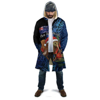 Personalised New Zealand Christmas Cloak Santa Kiwi Bird With Pohutukawa Flowers - Polynesian Pride