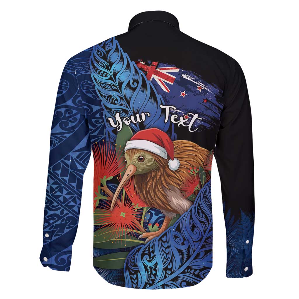 Personalised New Zealand Christmas Family Matching Mermaid Dress and Hawaiian Shirt Santa Kiwi Bird With Pohutukawa Flowers - Polynesian Pride