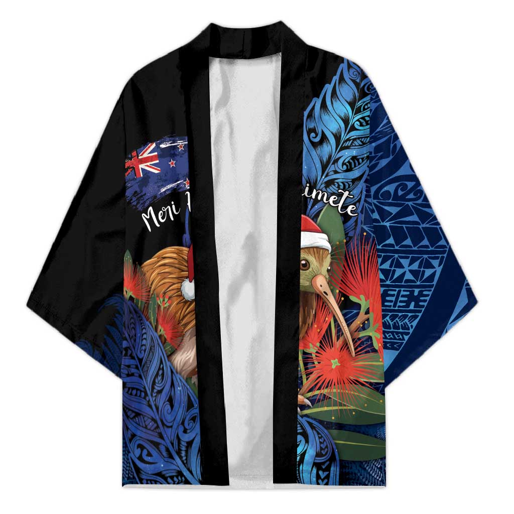 Personalised New Zealand Christmas Kimono Santa Kiwi Bird With Pohutukawa Flowers - Polynesian Pride