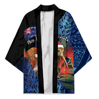 Personalised New Zealand Christmas Kimono Santa Kiwi Bird With Pohutukawa Flowers - Polynesian Pride