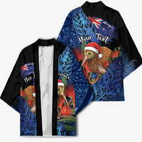 Personalised New Zealand Christmas Kimono Santa Kiwi Bird With Pohutukawa Flowers - Polynesian Pride
