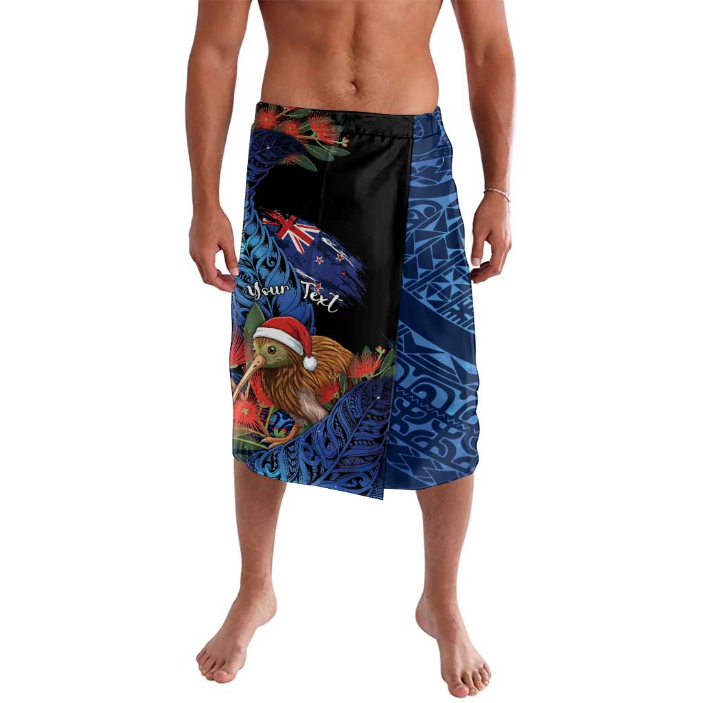 Personalised New Zealand Christmas Lavalava Santa Kiwi Bird With Pohutukawa Flowers - Polynesian Pride