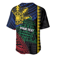 Personalised Philippines Christmas Baseball Jersey Xmas Tree Filipino Tribal Patterns - Polynesian Pride