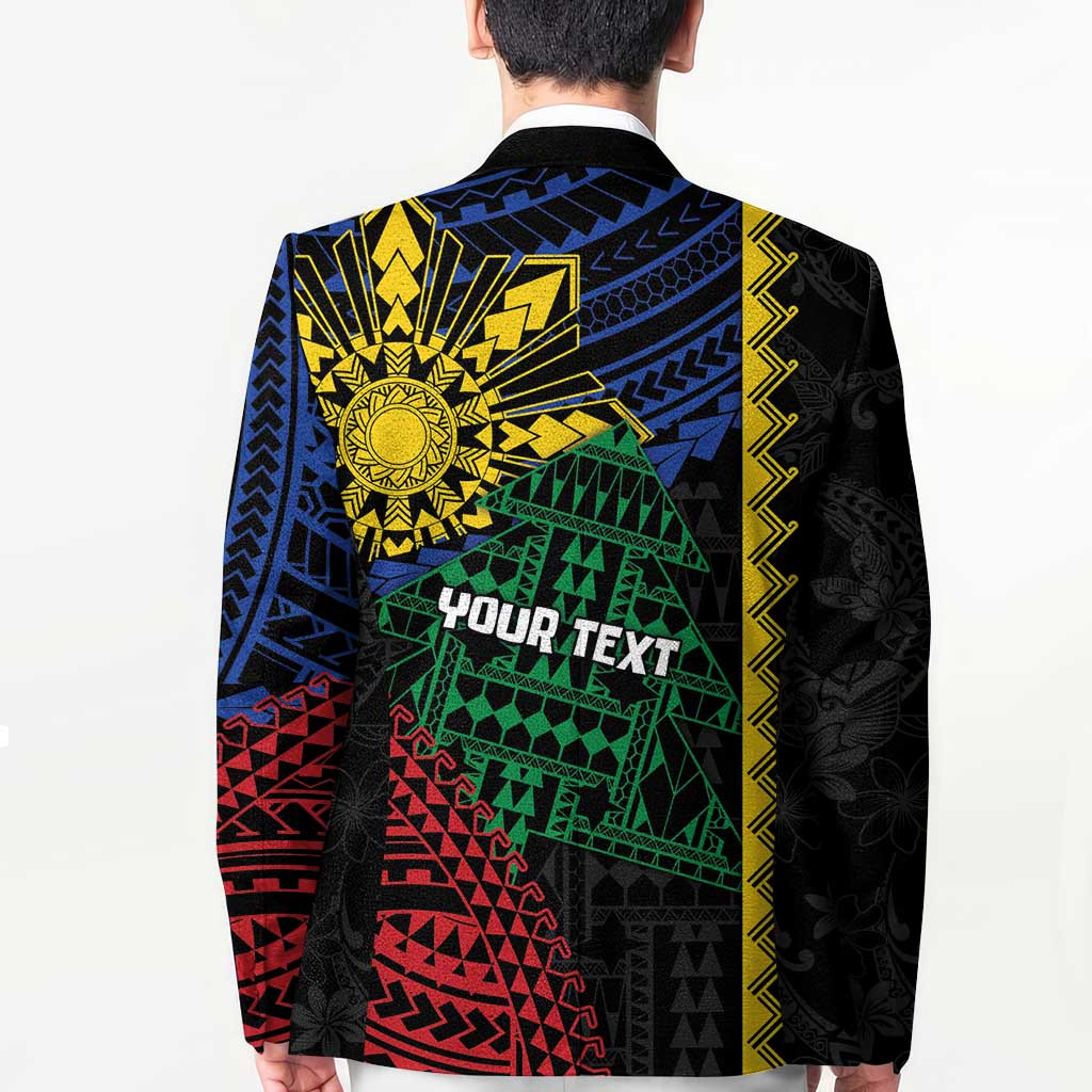 Personalised Philippines Christmas Blazer Xmas Tree Filipino Tribal Patterns - Polynesian Pride