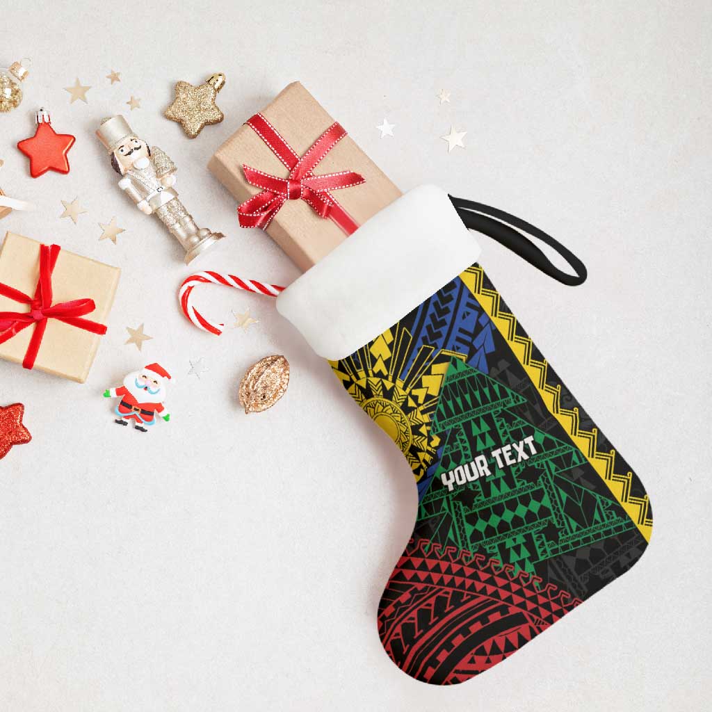 Personalised Philippines Christmas Stocking Xmas Tree Filipino Tribal Patterns - Polynesian Pride