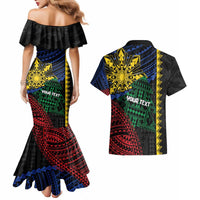 Personalised Philippines Christmas Couples Matching Mermaid Dress and Hawaiian Shirt Xmas Tree Filipino Tribal Patterns - Polynesian Pride