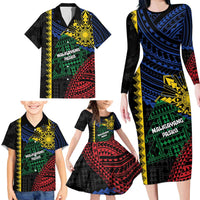 Personalised Philippines Christmas Family Matching Long Sleeve Bodycon Dress and Hawaiian Shirt Xmas Tree Filipino Tribal Patterns - Polynesian Pride