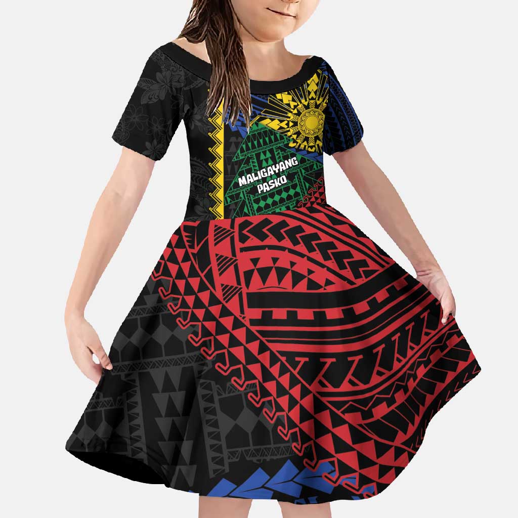 Personalised Philippines Christmas Family Matching Mermaid Dress and Hawaiian Shirt Xmas Tree Filipino Tribal Patterns - Polynesian Pride
