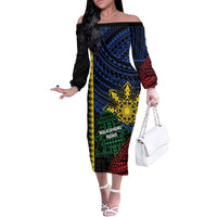 Personalised Philippines Christmas Family Matching Off The Shoulder Long Sleeve Dress and Hawaiian Shirt Xmas Tree Filipino Tribal Patterns - Polynesian Pride