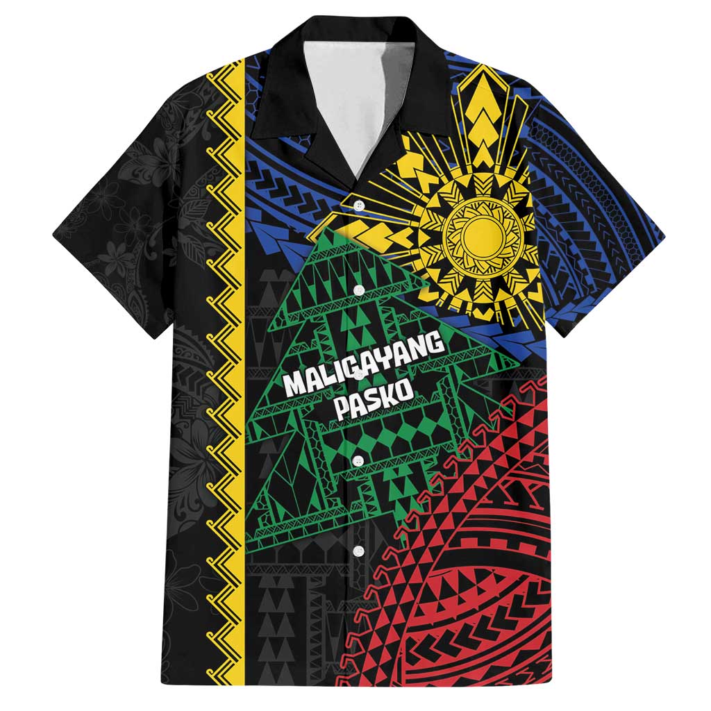 Personalised Philippines Christmas Family Matching Off Shoulder Maxi Dress and Hawaiian Shirt Xmas Tree Filipino Tribal Patterns - Polynesian Pride