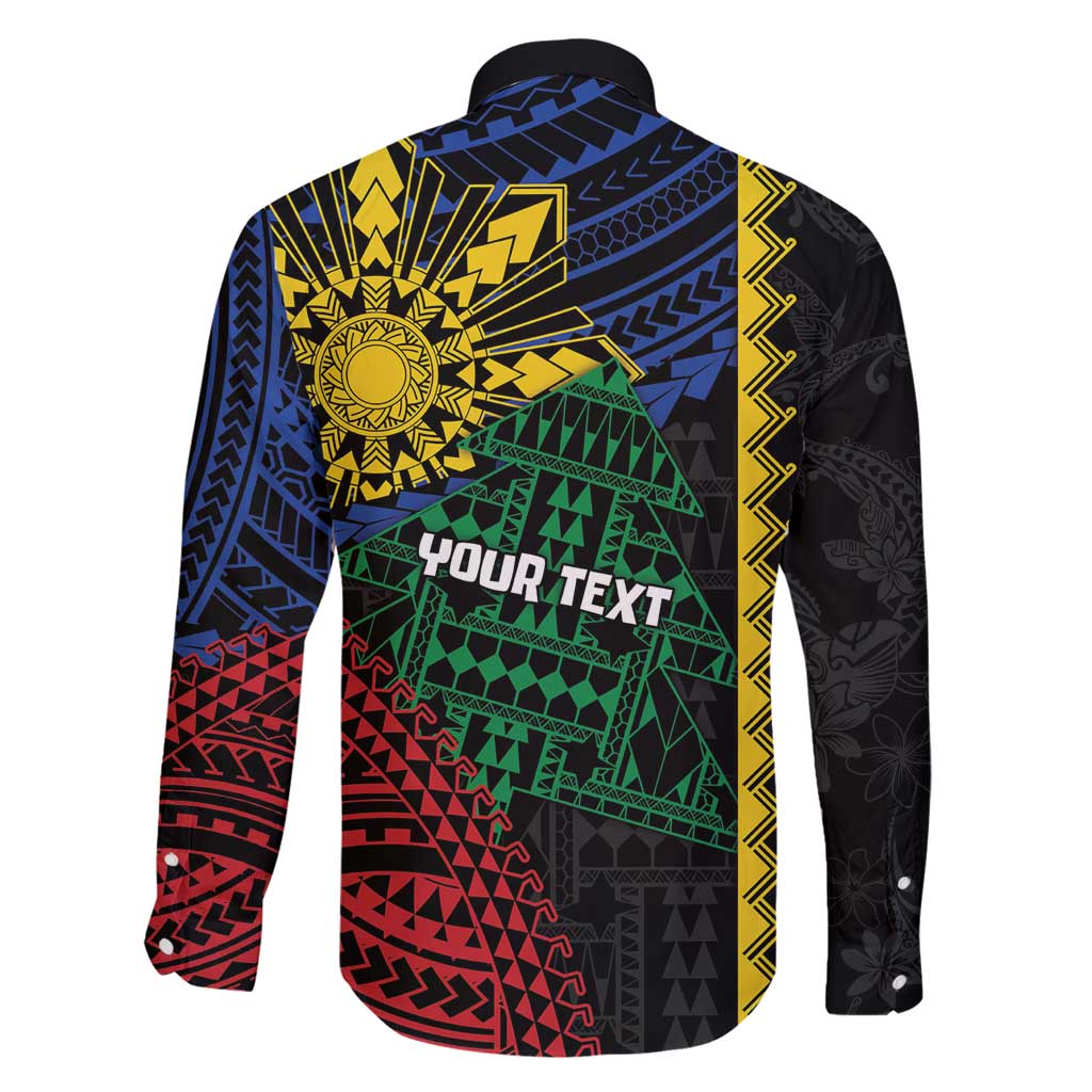 Personalised Philippines Christmas Family Matching Off Shoulder Maxi Dress and Hawaiian Shirt Xmas Tree Filipino Tribal Patterns - Polynesian Pride