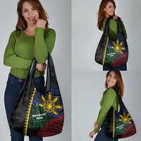 Philippines Christmas Grocery Bag Xmas Tree Filipino Tribal Patterns - Polynesian Pride