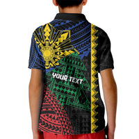 Personalised Philippines Christmas Kid Polo Shirt Xmas Tree Filipino Tribal Patterns - Polynesian Pride