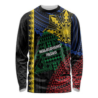 Personalised Philippines Christmas Long Sleeve Shirt Xmas Tree Filipino Tribal Patterns - Polynesian Pride