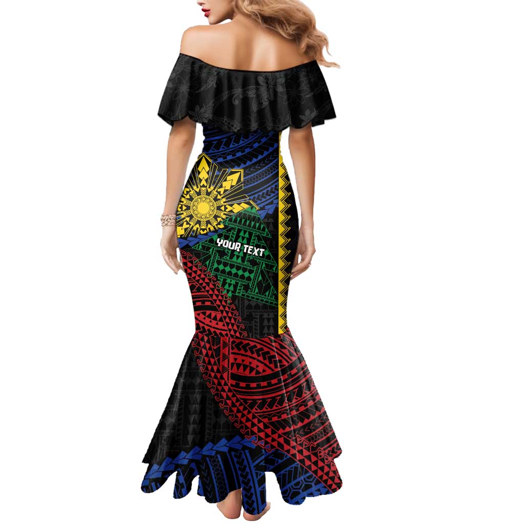 Personalised Philippines Christmas Mermaid Dress Xmas Tree Filipino Tribal Patterns - Polynesian Pride